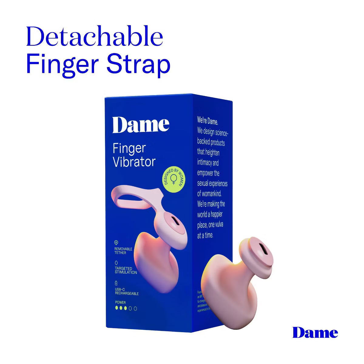 Dame Fin 2.0 Finger Vibrator - Quartz