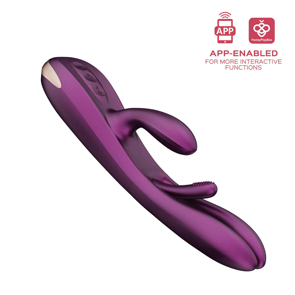 Honey Play Box Terri App-Controlled Kinky Finger Tapping Rabbit Vibrator-Purple
