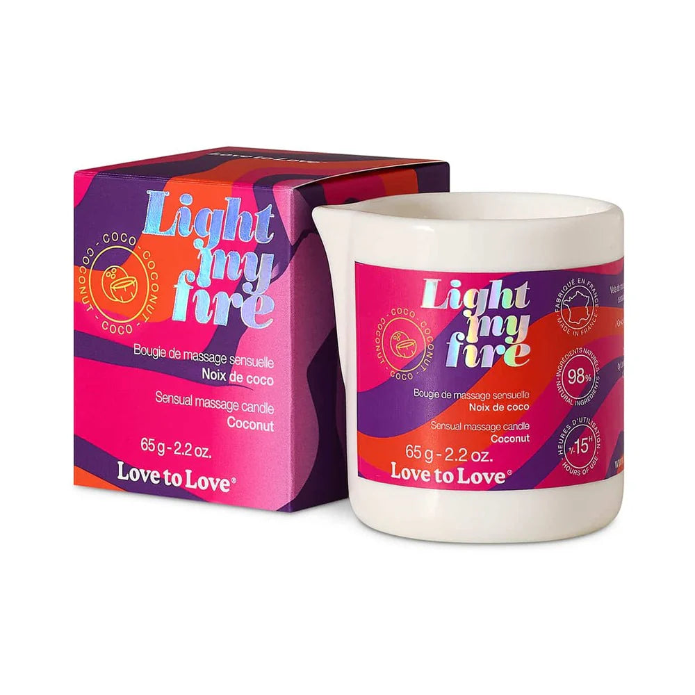 Love to Love Light My Fire — Coconut Massage Candle That Melts Into Oil 2.2 oz.