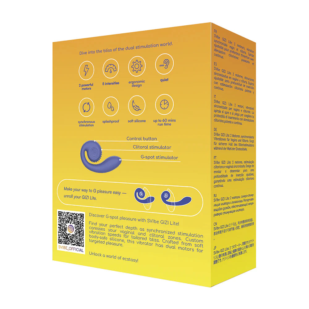 SVibe Gizi Lite G-Spot Vibrator - Dual Motor Clitoral Stimulator Waterproof-Juicy Blueberry