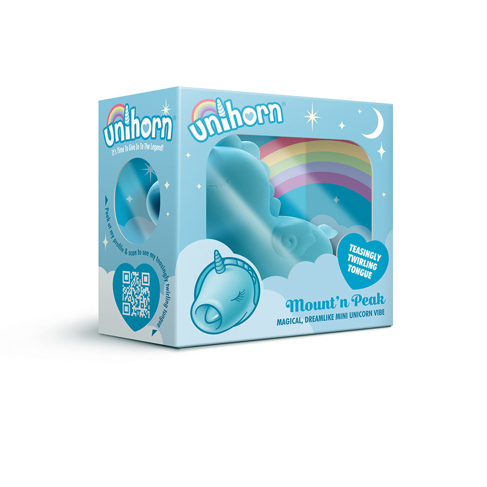 Unihorn Mount'N Peak Pointed Flicking Tongue Vibrator Blue