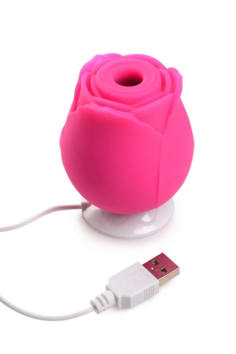 Curve Toys Gossip Cum Into Bloom Rechargeable Silicone Clitoral Stimulator Rose Crush Magenta