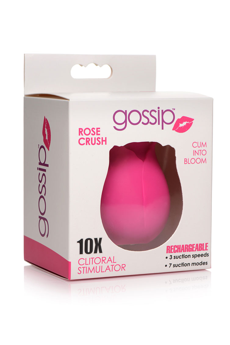 Curve Toys Gossip Cum Into Bloom Rechargeable Silicone Clitoral Stimulator Rose Crush Magenta