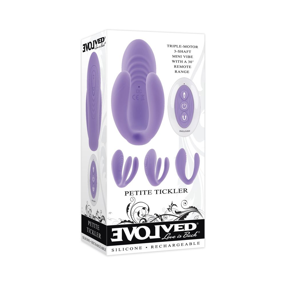 Evolved Petite Tickler Rechargeable Remote-Controlled Silicone Dual Stimulator Purple
