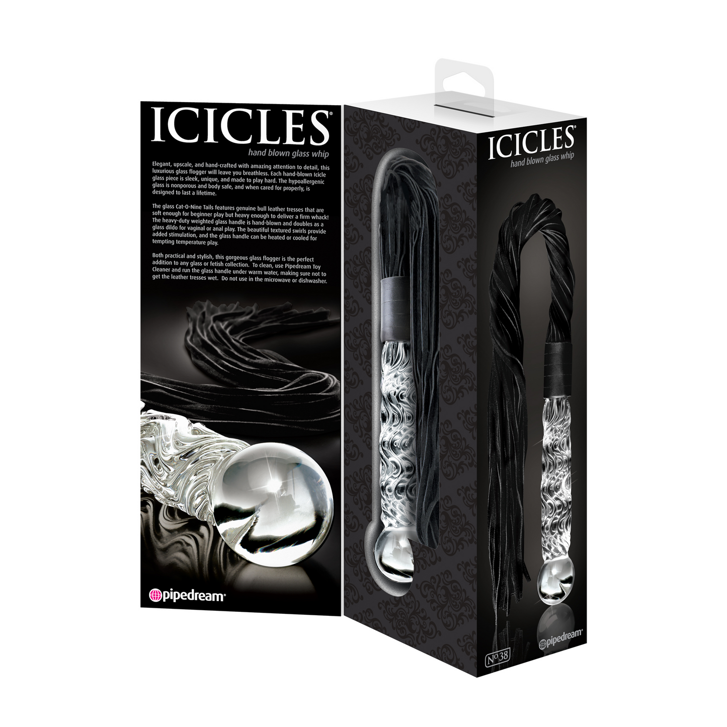 Icicles No. 38 - Clear Glass / Black