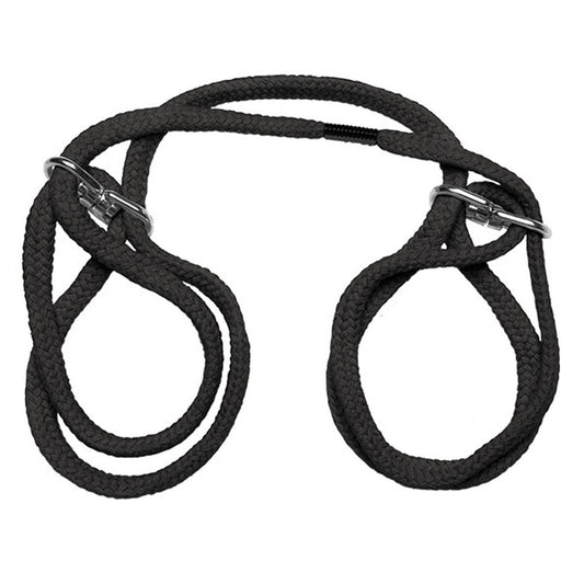 Japanese Style Bondage - Cotton Wrist or Ankle Cotton Cuffs - Black