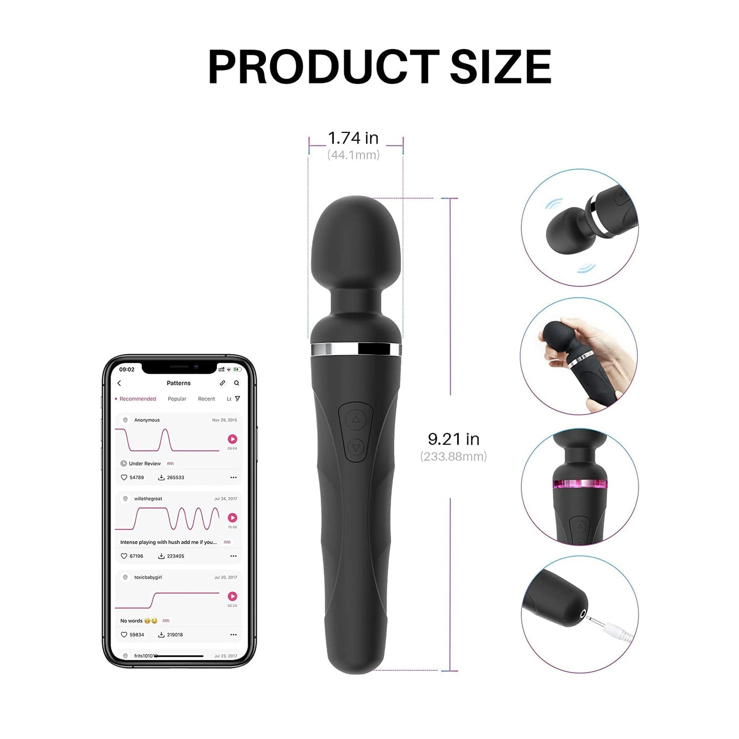 Lovense Domi 2 Bluetooth Programmable Wand Vibrator