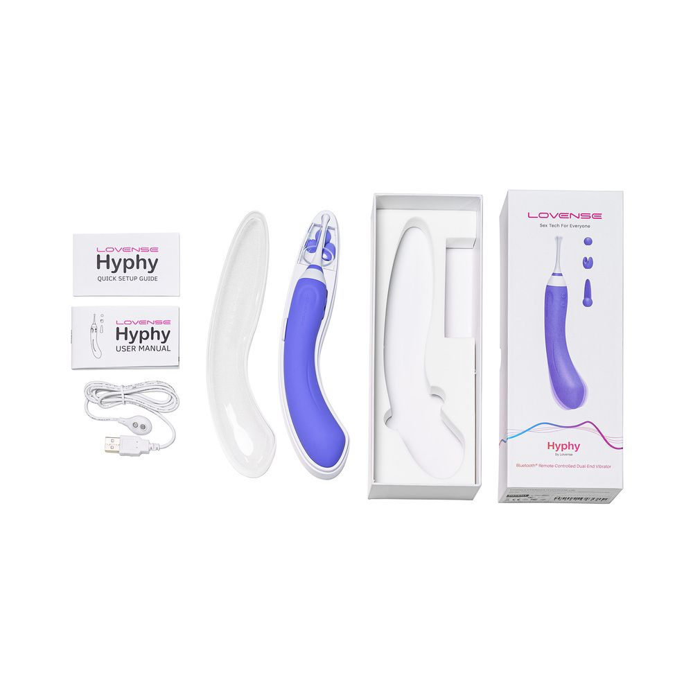 Lovense Hyphy Bluetooth Remote-Controlled Dual-End Vibrator Clitoral and G-Spot Stimulator