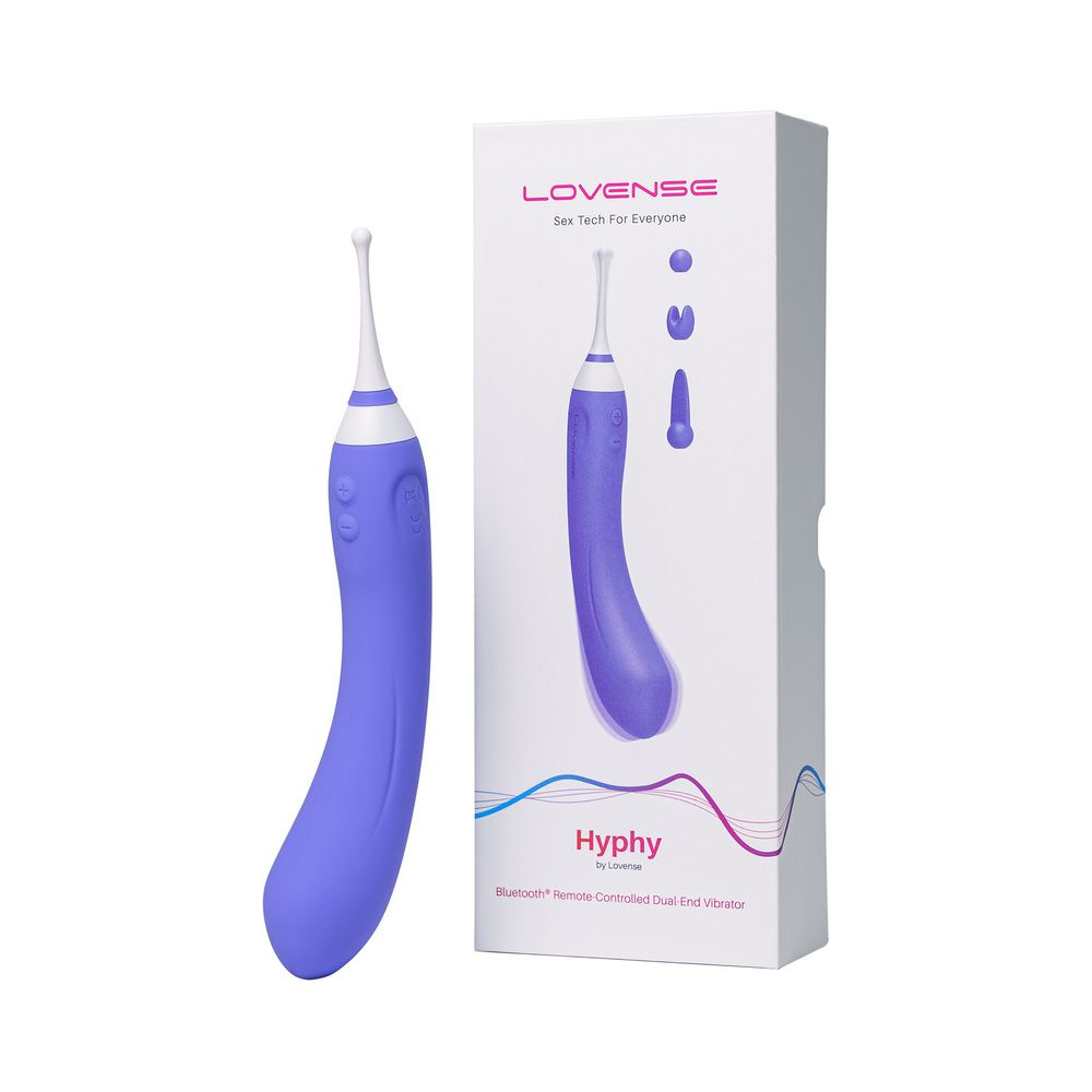 Lovense Hyphy Bluetooth Remote-Controlled Dual-End Vibrator Clitoral and G-Spot Stimulator