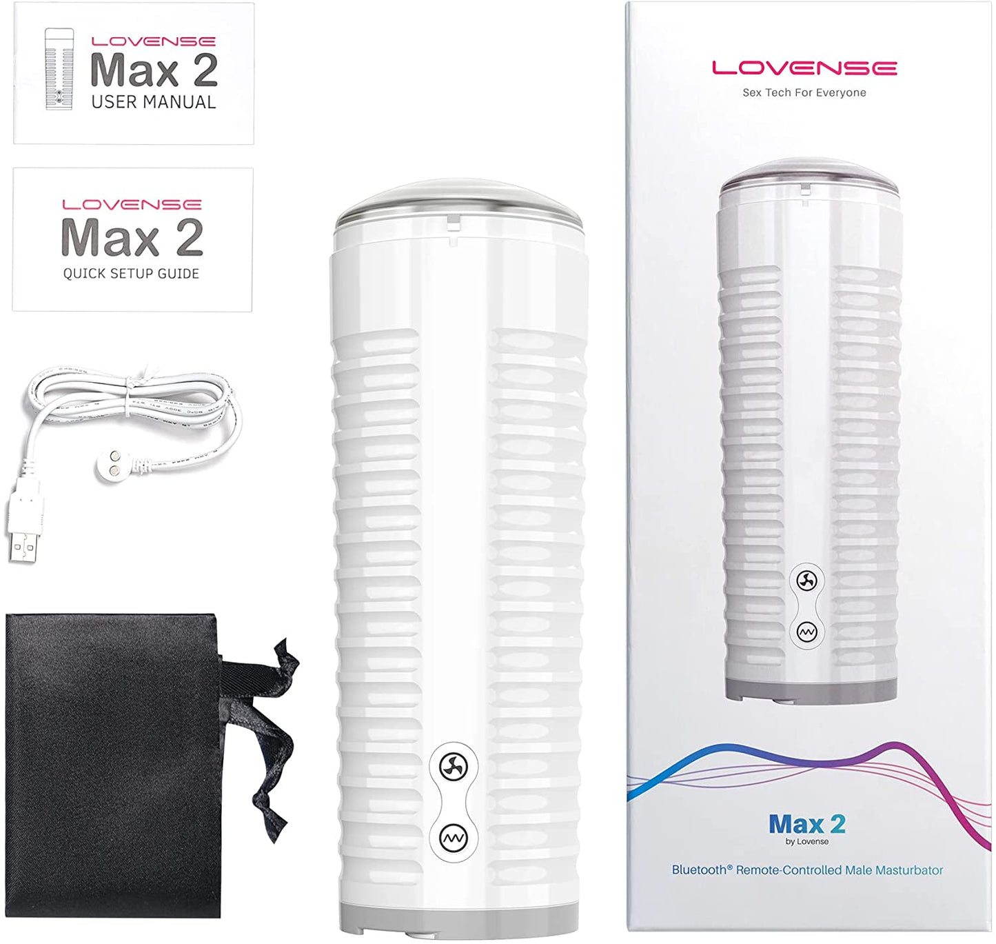 Lovense Max 2 Bluetooth App-Controlled Vibrating and Suction Masturbator (Neutral Sleeve)