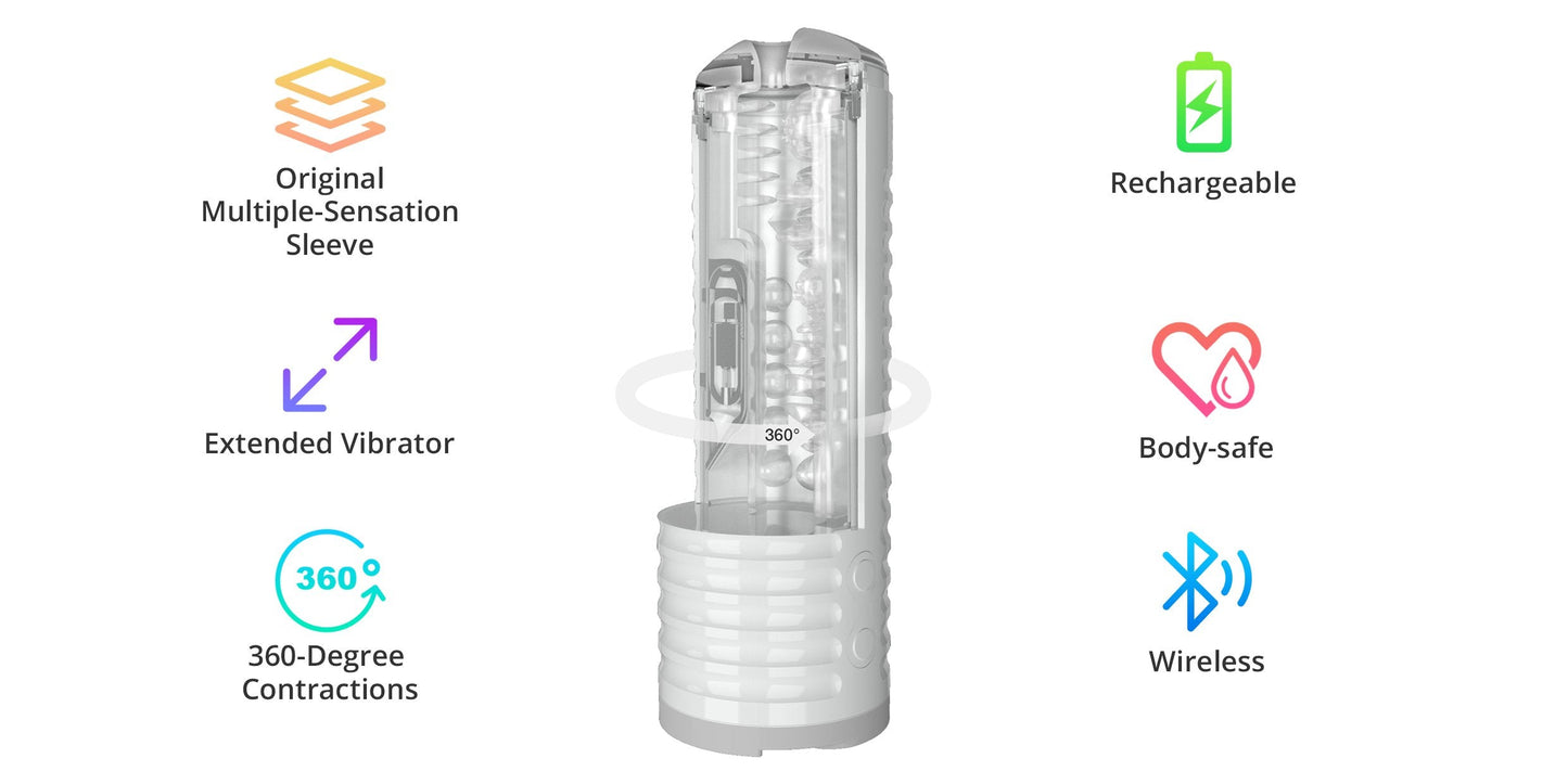 Lovense Max 2 Bluetooth App-Controlled Vibrating and Suction Masturbator (Neutral Sleeve)