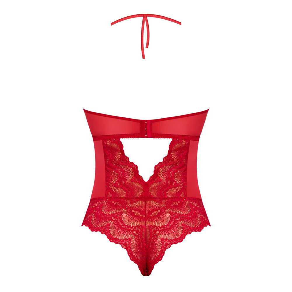 Magic Silk Sugar & Spice Teddy With Snap Crotch Red S/M
