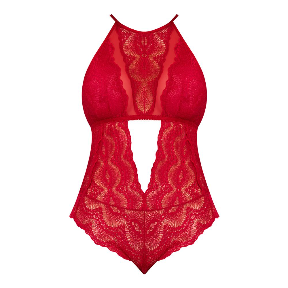 Magic Silk Sugar & Spice Teddy With Snap Crotch Red S/M