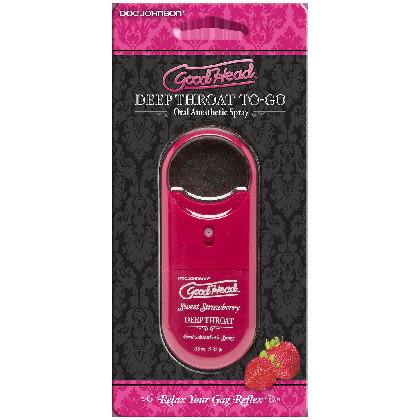 Numbing spray for Throat while giving Oral Sex-Good Head to Go - Deep Throat Spray - Sweet Strawberry