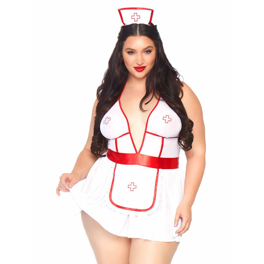 Plus Nightshift Nurse Lingerie Set