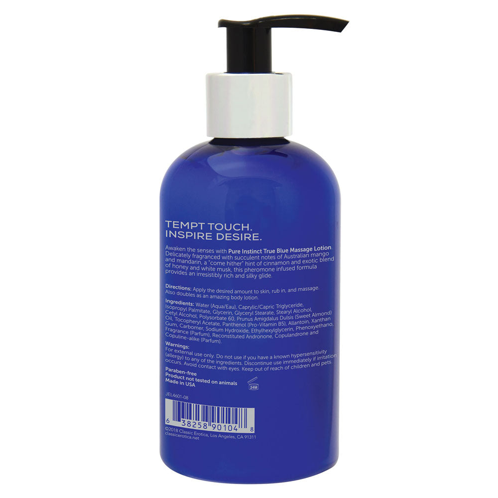 Pure Instinct Pheromone Massage Lotion - True Blue 236 ml | 8 Fl Oz