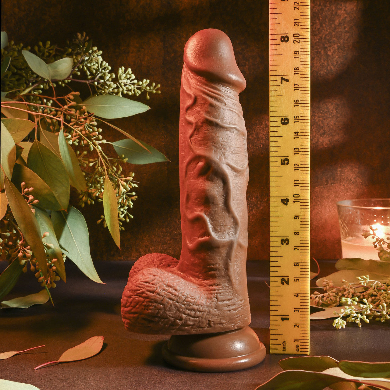 Realistic Dildo - 8 Inches - Dark