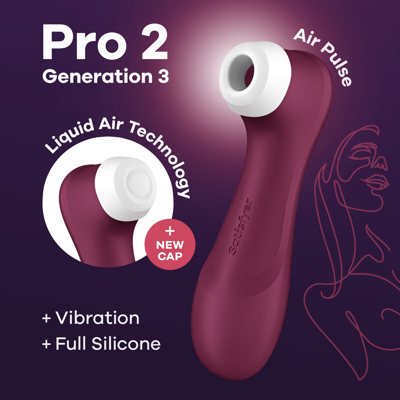 Satisfyer Pro 2 Generation 3 W/ App Wine Red (NET)