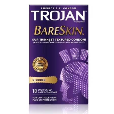 Trojan Studded Bareskin Condoms (10) Peachy and Banana Trojan Studded Bareskin Condoms (10) Peachy and Banana