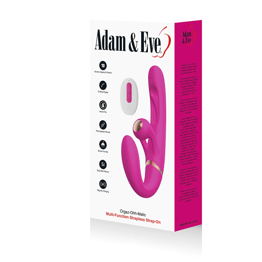Adam & Eve Orgaz-Ohh-Matic - Strapless Strap-On Double-Ended Vibrator