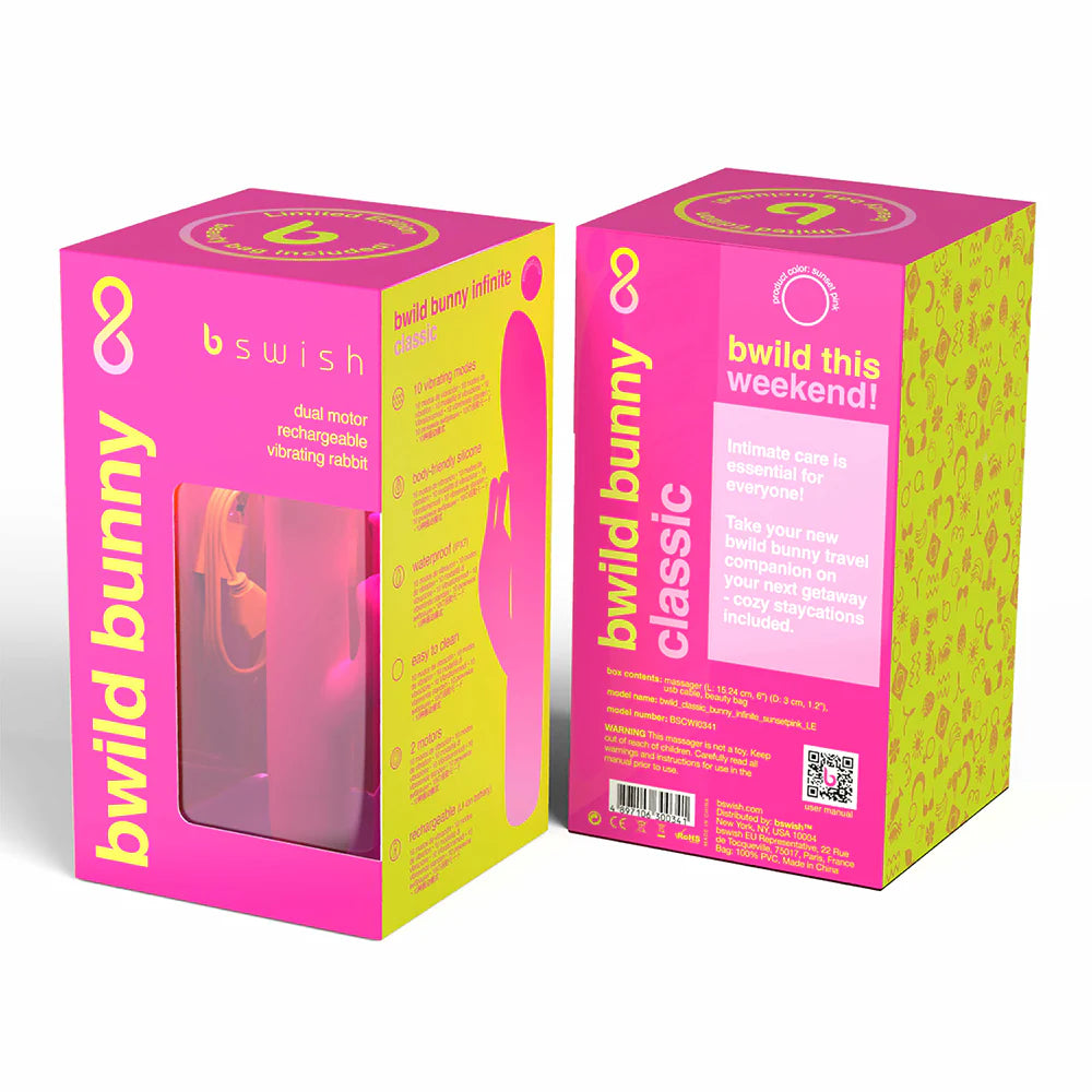 B Swish Bwild Bunny Infinite Classic Vibrator - Dual Stimulation Rabbit