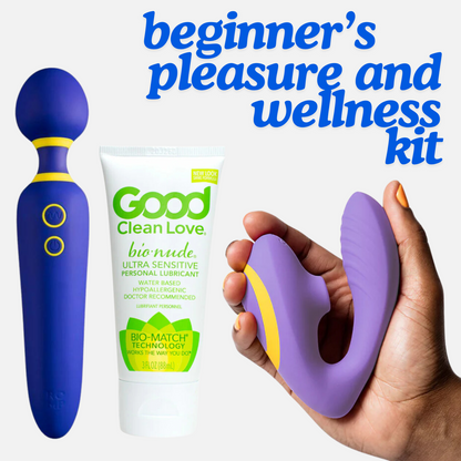 Beginner's Pleasure and Wellness Kit - Vibrator, Personal Lubricant, and Massager