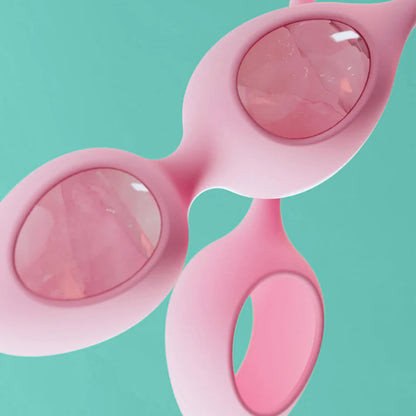 Biird Yonii Rose Quartz Yoni Eggs Set — 2-Piece Pelvic Floor Trainer