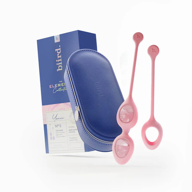 Biird Yonii Rose Quartz Yoni Eggs Set — 2-Piece Pelvic Floor Trainer