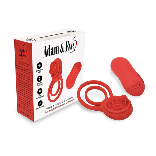 Couples Double Ring Vibrating Rose - Cock Ring