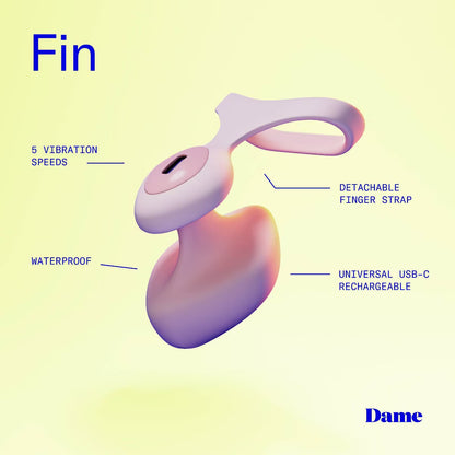 Dame Fin 2.0 Finger Vibrator - Quartz