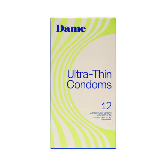 Dame Ultra-Thin Condoms 12-Pack - Natural Latex, Vegan & Odor-Free
