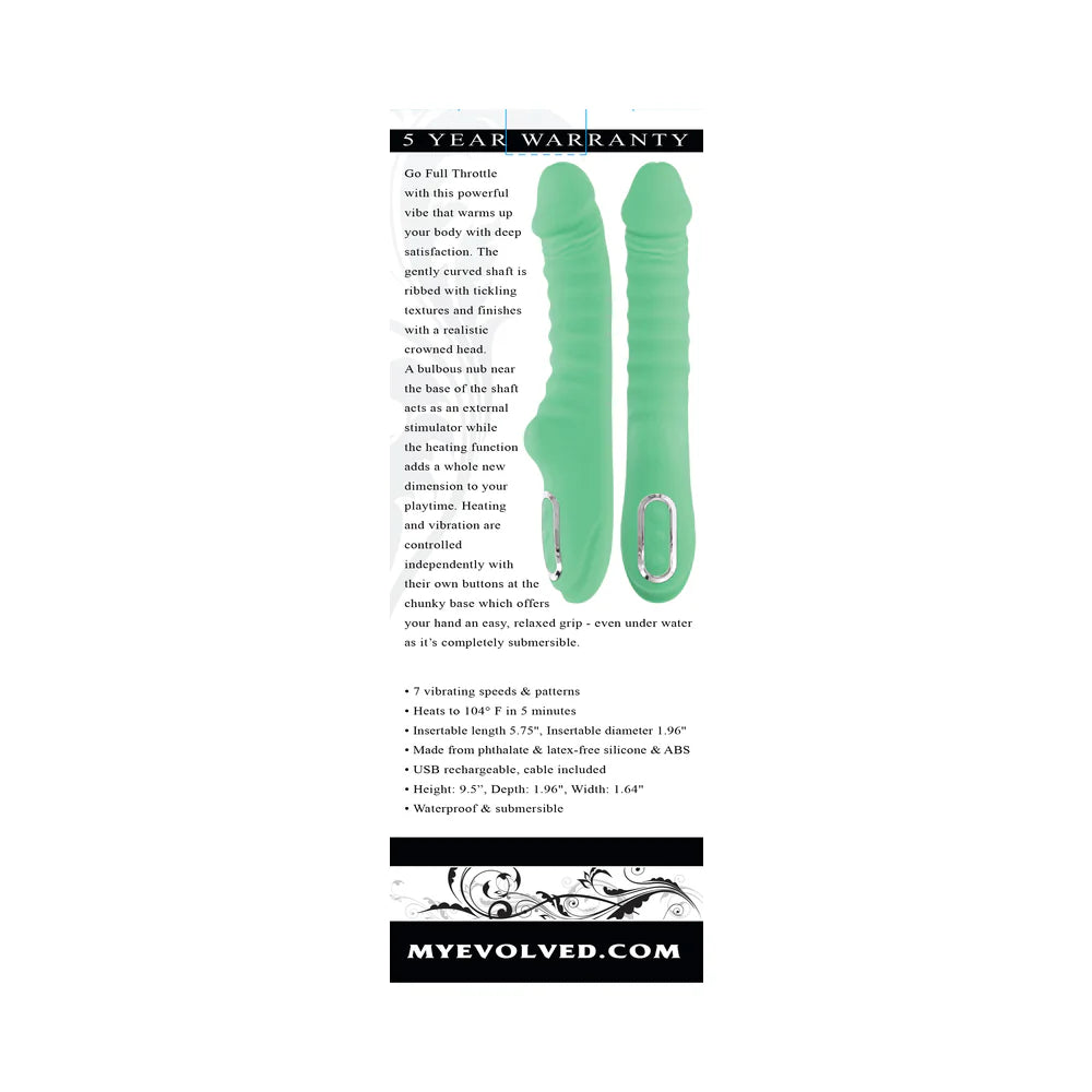 Evolved Full Throttle Rechargeable Warming Vibrator — Mint Green