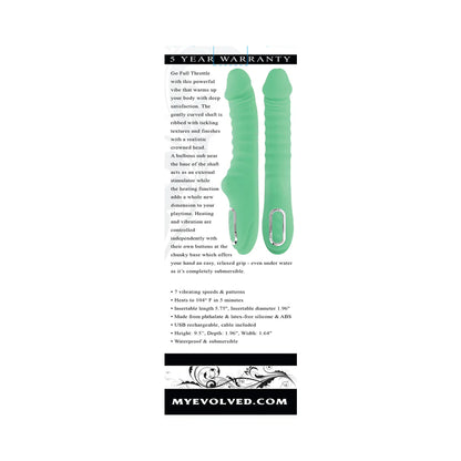 Evolved Full Throttle Rechargeable Warming Vibrator — Mint Green