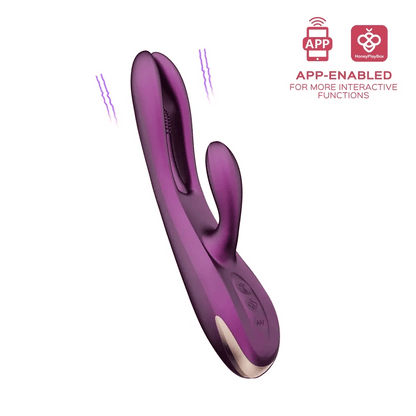 Honey Play Box Terri App-Controlled Kinky Finger Tapping Rabbit Vibrator-Purple