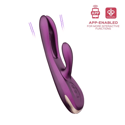 Honey Play Box Terri App-Controlled Kinky Finger Tapping Rabbit Vibrator-Purple