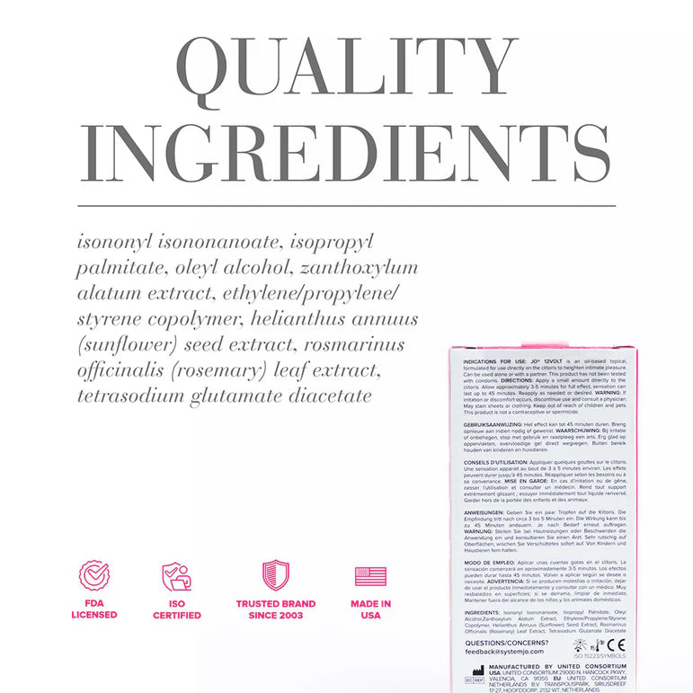 JO 12 Volt Clitoral Stimulant 0.34 oz.