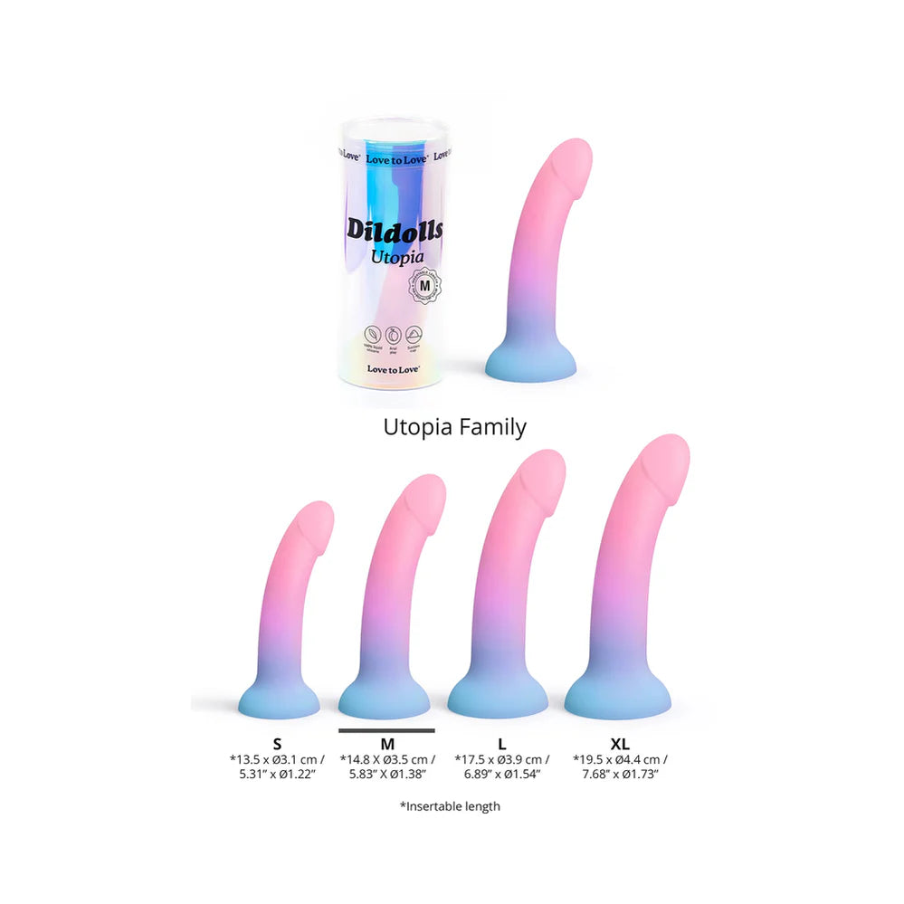 Love to Love Dildolls Utopia Dildo – Silicone Suction Cup Strap-On Compatible