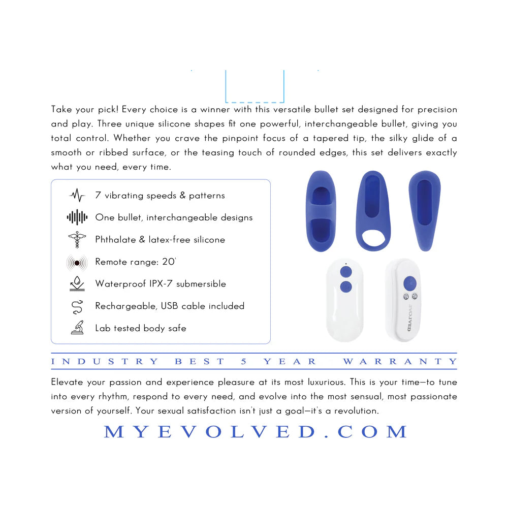 Multi-Use Vibe: Finger, Cock Ring & Regular with Remote Control– Evolved Take Your Pick