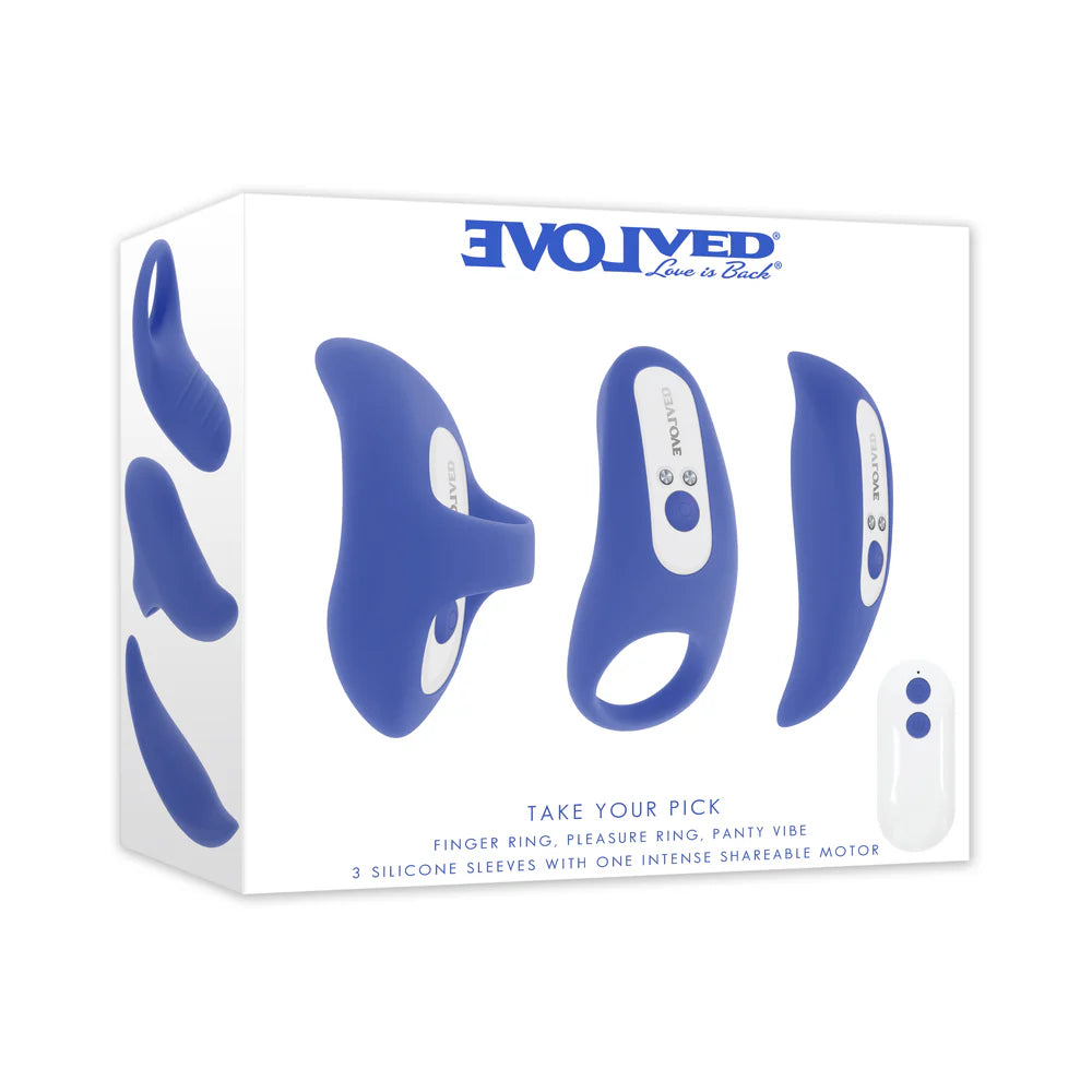 Multi-Use Vibe: Finger, Cock Ring & Regular with Remote Control– Evolved Take Your Pick