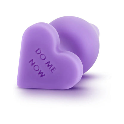 Naughty Candy Hearts Silicone Anal Plug – 'Do Me Now' Purple by Blush