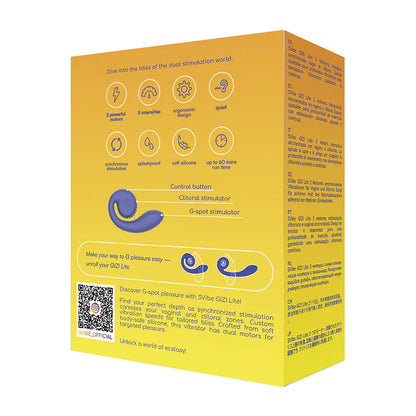 SVibe Gizi Lite G-Spot Vibrator - Dual Motor Clitoral Stimulator Waterproof-Juicy Blueberry