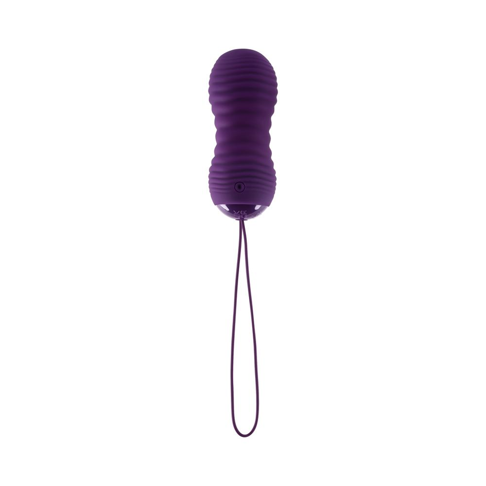 Evolved Eager Egg Rechargeable Remote-Controlled Thrusting Silicone Vibrator Purple