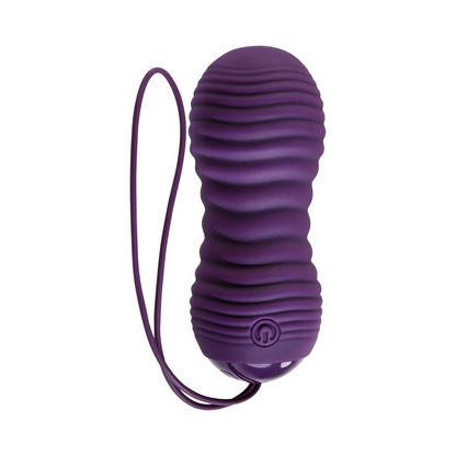 Evolved Eager Egg Rechargeable Remote-Controlled Thrusting Silicone Vibrator Purple