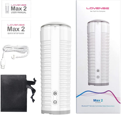 Lovense Max 2 Bluetooth App-Controlled Vibrating and Suction Masturbator (Neutral Sleeve)