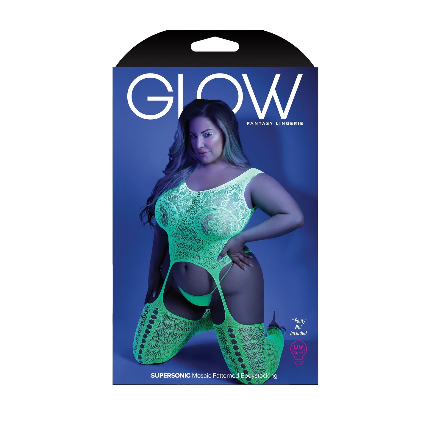 Supersonic Mosaic Bodystocking - Queen - Neon Green