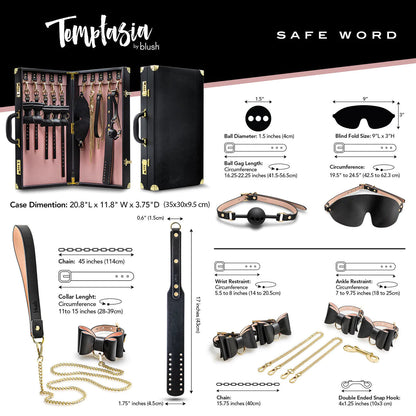 Whole Suitcase! Temptasia Safe Word Bondage Kit with Suitcase Black