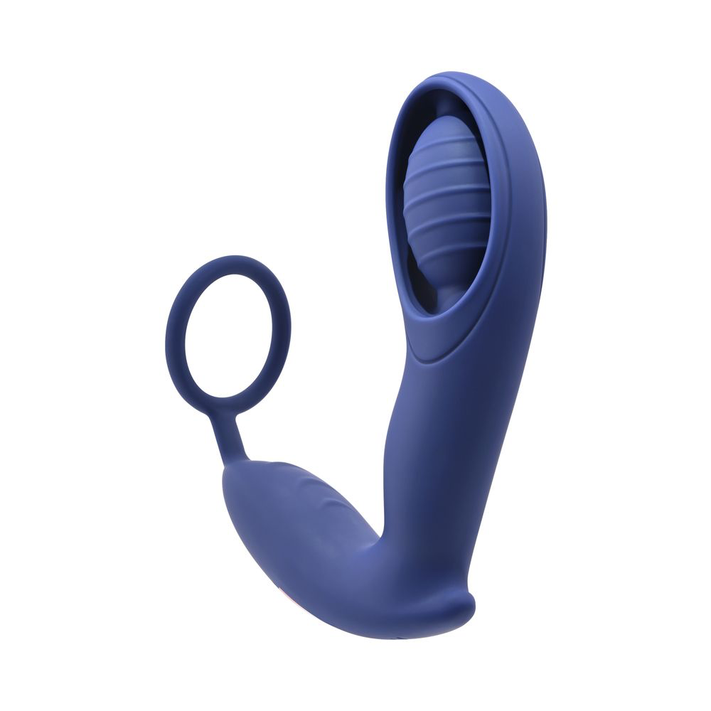 Zero Tolerance Extra Mile Rechargeable Remote-Controlled Silicone Vibrating Prostate Massager with C-Ring Blue