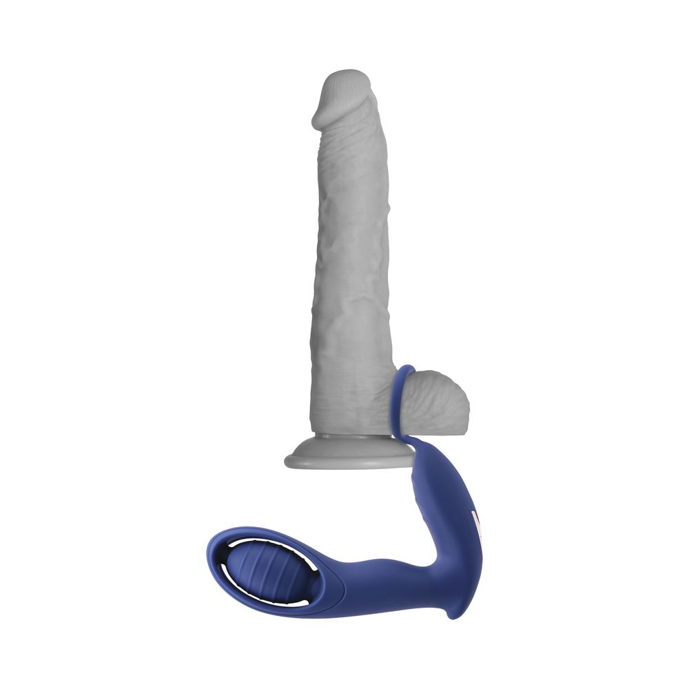 Zero Tolerance Extra Mile Rechargeable Remote-Controlled Silicone Vibrating Prostate Massager with C-Ring Blue